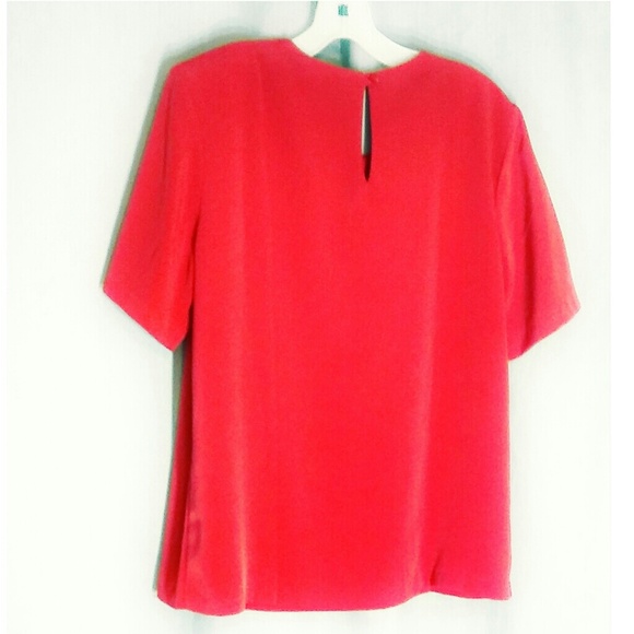 Susan Graver QVC Red Short Sleeve Blouse Size M - Picture 2 of 6